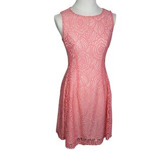 Eva Mendes NY&C Formal Classic Elegant Pink Lace Sleeveless Dress Size 2